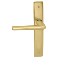 1080L Isi deurkruk op schild linkswijzend, satinmessing