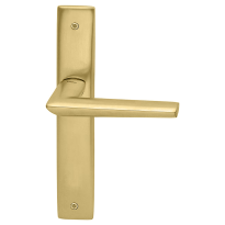 1080R Isi deurkruk op schild PC85 rechtswijzend, satinmessing