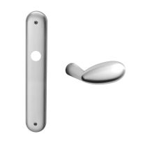 1090 Led deurkruk op schild WC55/8, satinchrome