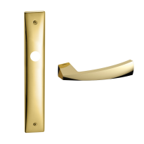 1130 Mitos deurkruk op schild PC55, messing gepolijst