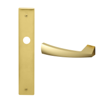 1130L Mitos deurkruk op schild PC92 linkswijzend, satinmessing