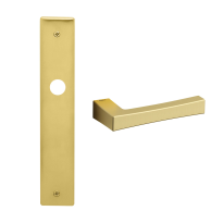 1160R Telis deurkruk op schild PC55 rechtswijzend, satinmessing