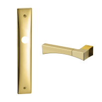1170L Life deurkruk op langschild linkswijzend, messing gepolijst/satinmessing