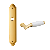 1200 Melody deurkruk op langschild PC85, 24k Goud