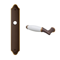 1200L Melody deurkruk op langschild BB72 linkswijzend, matbrons