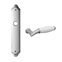 1200R Melody deurkruk op langschild PC72 rechtswijzend, chroom