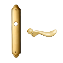 1210 Norma deurkruk op langschild blind, messing gepolijst 