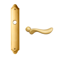 1210 Norma deurkruk op langschild, satinmessing
