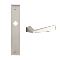 1250 Piramid deurkruk op schild WC72/8, satinchrome