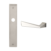 1250L Piramid deurkruk op schild blind linkswijzend, mat nikkel