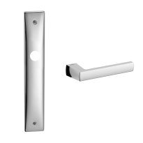 1290 Fan deurkruk op schild blind, chroom