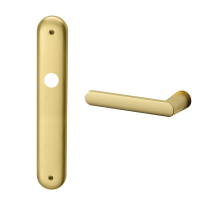 1300L Zante deurkruk op schild PC92 linkswijzend, satinmessing