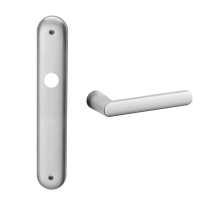 1300R Zante deurkruk op langschild rechtswijzend, satinchrome