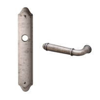 1340L Hartu deurkruk op langschild PC72 linkswijzend, antiek chroom