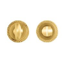 1351/113RFV toiletgarnituur gepolijst messing met grote knop
