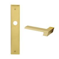 1370L Jet deurkruk op schild PC92 linkswijzend, satinmessing