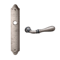 1420 Gou deurkruk op langschild BB56, antiek chroom