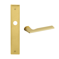 1460 Kiri deurkruk op schild WC72/8, satinmessing