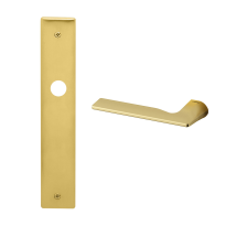 1460L Kiri deurkruk op schild blind linkswijzend, satinmessing