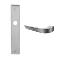 1500L Nuria deurkruk op schild PC92 linkswijzend, satinchrome