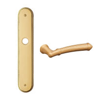 1510 Aurora deurkruk op langschild BB72, satinmessing/messing gepolijst