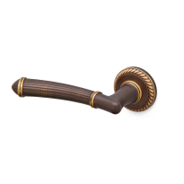 1511L Aurora deurkruk op rozet linkswijzend, matbrons