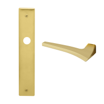 1630L Astrid deurkruk op schild linkswijzend, satinmessing