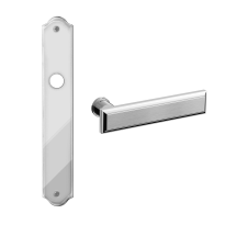 1740 Kuki deurkruk op langschild, chrome/satinchrome