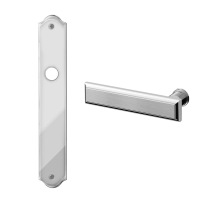 1740L Kuki deurkruk op langschild linkswijzend, chrome/satinchrome