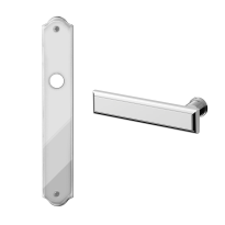 1740L Kuki deurkruk op schild linkswijzend blind, chrome