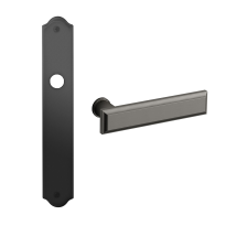 1740R Kuki deurkruk op schild BB72 rechtswijzend, grafiet