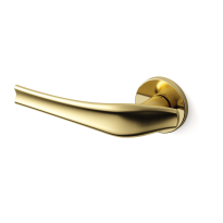 1791L Aqualung deurkruk op rozet linkswijzend, satinmessing/messing gepolijst