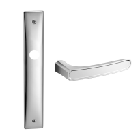 1870R Frame Q deurkruk op langschild rechtswijzend, satinchrome/chrome