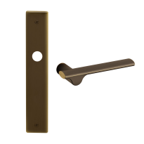 3190R Ara deurkruk op langschild BB56 rechtswijzend, matbrons