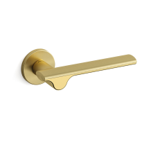 3191R Ara deurkruk op rozet rechtswijzend, satinmessing/messing gepolijst