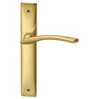 350 Zoom deurkruk op langschild WC63/8, satinmessing