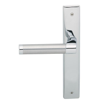 360L Tuc deurkruk op langschild BB72 linkswijzend, chrome/satinchrome