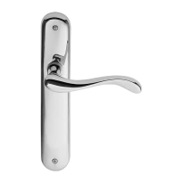 450 Ande deurkruk op langschild WC72/8, chroom