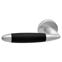 461L Totem deurkruk op rozet linkswijzend, satinchrome/ebben