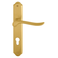 690 Rondo deurkruk op langschild WC55/8, satinmessing