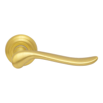 691R Rondo deurkruk op rozet rechtswijzend, satinmessing