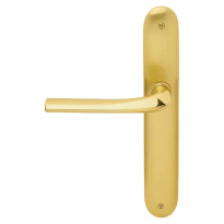720L Filo deurkruk op langschild BB72 linkswijzend, satinmessing/messing gepolijst