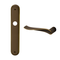 730L Spin deurkruk op langschild PC85 linkswijzend, matbrons