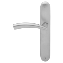 770L Nadir deurkruk op schild blind linkswijzend, satinchrome