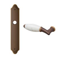 8000L Paros deurkruk op langschild PC72 linkswijzend, matbrons 