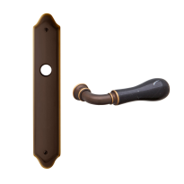 8010 Naxos deurkruk op langschild WC72/8, matbrons