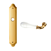 8010L Naxos deurkruk op langschild PC55 linkswijzend, 24k Goud