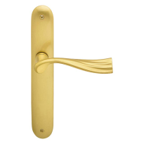 990 River deurkruk op langschild blind, satinmessing 