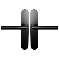 BLA115 zwart egaal L-haaks model 19mm deurkruk op Schild afgerond