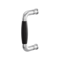 Deurgreep jaren 30 Ika RVS geborsteld met ebbenhout 130x60mm<br />
